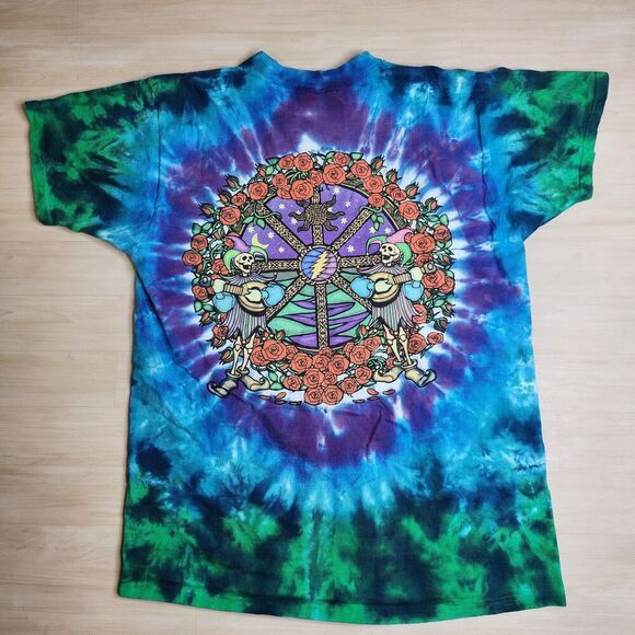 Vintage 2000 Liquid Blue Grateful Dead Tie Dye Double Sided Shirt Celtic Large - Picture 2 of 8